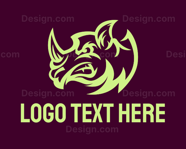 Angry Rhinoceros Head Logo