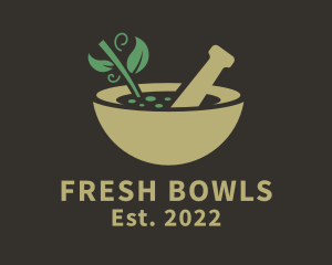 Mortar Pestle Bowl  logo design