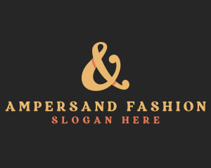 Orange Ampersand Type logo design