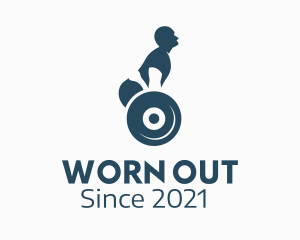 Blue Bodybuilder Weightlift logo design