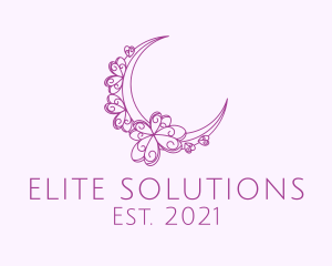 Purple Ornamental Crescent Moon  logo