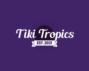 Retro Tropical Banner logo design