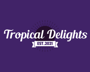 Retro Tropical Banner logo design