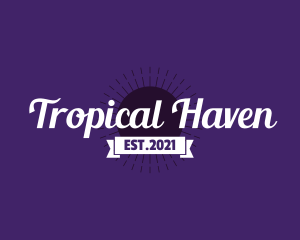 Retro Tropical Banner logo design