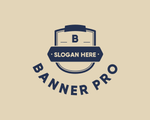 Banner Shield Hipster logo design