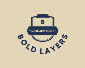 Banner Shield Hipster logo design