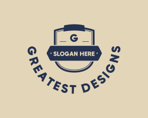 Banner Shield Hipster logo design