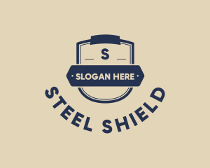 Banner Shield Hipster logo design