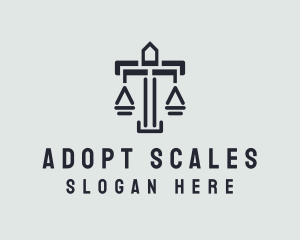 Black Judicial Scale  logo design