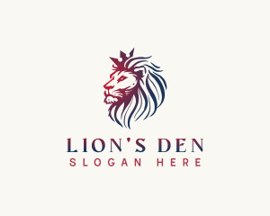 Elegant King Lion Crown logo design