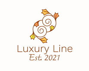 Leafy Swirl Line Art  logo design