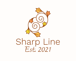 Leafy Swirl Line Art  logo design