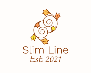 Leafy Swirl Line Art  logo design