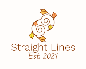 Leafy Swirl Line Art  logo design