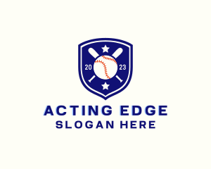 Baseball Bat Ball Emblem logo design