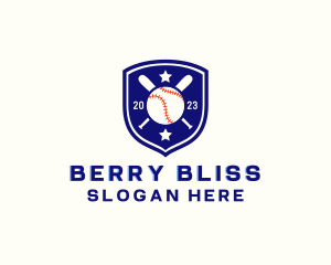 Baseball Bat Ball Emblem logo design