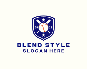 Baseball Bat Ball Emblem logo design