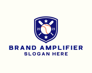 Baseball Bat Ball Emblem logo design