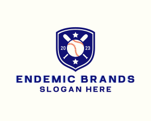 Baseball Bat Ball Emblem logo design