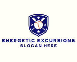 Baseball Bat Ball Emblem logo design