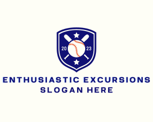 Baseball Bat Ball Emblem logo design