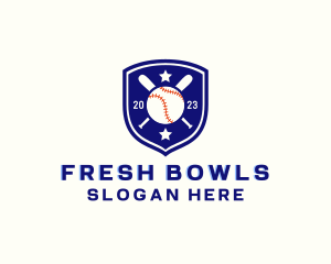 Baseball Bat Ball Emblem logo design