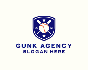 Baseball Bat Ball Emblem logo design