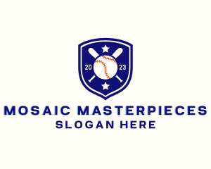 Baseball Bat Ball Emblem logo design