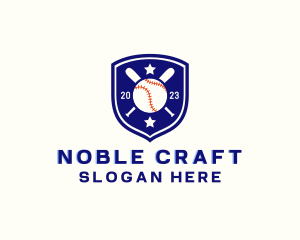 Baseball Bat Ball Emblem logo design