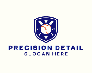 Baseball Bat Ball Emblem logo design