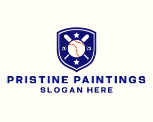 Baseball Bat Ball Emblem logo design