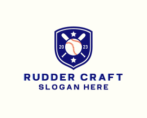 Baseball Bat Ball Emblem logo design