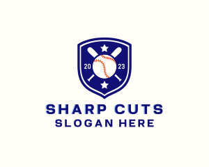 Baseball Bat Ball Emblem logo design