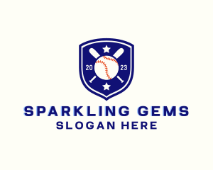 Baseball Bat Ball Emblem logo design