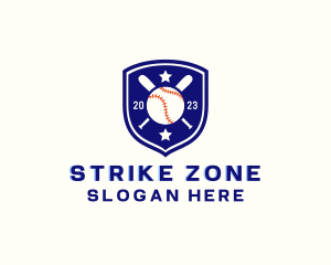 Baseball Bat Ball Emblem logo design