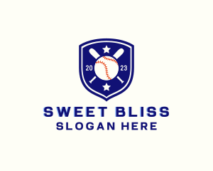 Baseball Bat Ball Emblem logo design