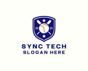 Baseball Bat Ball Emblem logo design