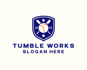 Baseball Bat Ball Emblem logo design