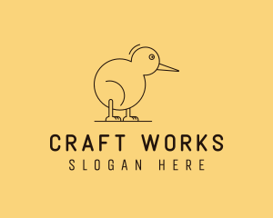 Cute Kiwi Bird  logo design