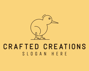 Cute Kiwi Bird  logo design