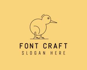 Cute Kiwi Bird  logo design