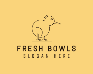 Cute Kiwi Bird  logo design