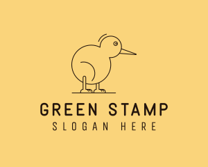 Cute Kiwi Bird  logo design