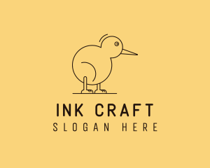 Cute Kiwi Bird  logo design