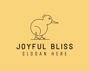 Cute Kiwi Bird  logo design