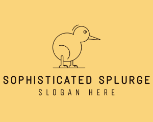 Cute Kiwi Bird  logo design