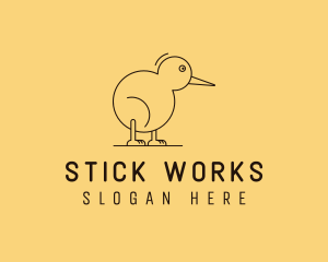 Cute Kiwi Bird  logo design