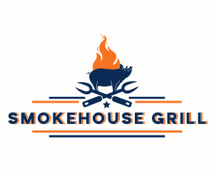 Fire Pork Grill logo design