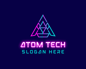 Triangle Tech Letter A logo design