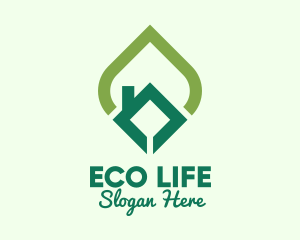 Eco House Leaf logo design